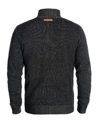 schwarzer Pullover mit einem Reißverschluß von INDICODE