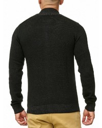 schwarzer Pullover mit einem Reißverschluß von INDICODE