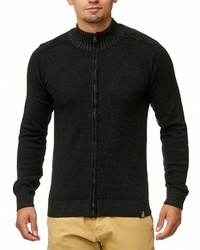 schwarzer Pullover mit einem Reißverschluß von INDICODE