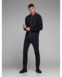 schwarzer Pullover mit einem Reißverschluß von Jack & Jones