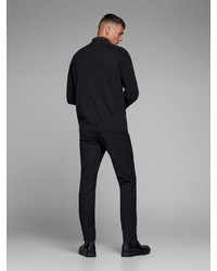 schwarzer Pullover mit einem Reißverschluß von Jack & Jones