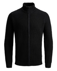 schwarzer Pullover mit einem Reißverschluß von Jack & Jones