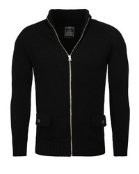 schwarzer Pullover mit einem Reißverschluß von Key Largo