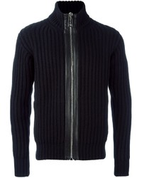 schwarzer Pullover mit einem Reißverschluß von Les Hommes