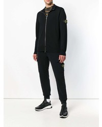 schwarzer Pullover mit einem Reißverschluß von Stone Island