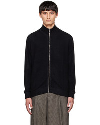 schwarzer Pullover mit einem Reißverschluß von Massimo Alba