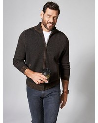 schwarzer Pullover mit einem Reißverschluß von MEN PLUS BY HAPPY SIZE