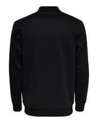schwarzer Pullover mit einem Reißverschluß von ONLY & SONS