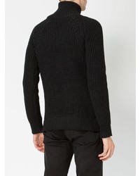 schwarzer Pullover mit einem Reißverschluß von Roberto Collina