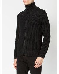 schwarzer Pullover mit einem Reißverschluß von Roberto Collina