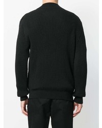 schwarzer Pullover mit einem Reißverschluß von Lucio Vanotti