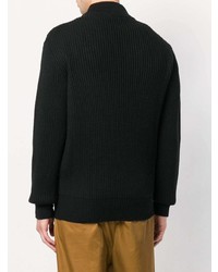 schwarzer Pullover mit einem Reißverschluß von Maison Flaneur