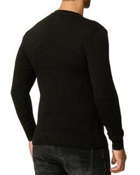 schwarzer Pullover mit einem Reißverschluß von RUSTY NEAL