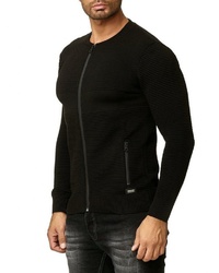 schwarzer Pullover mit einem Reißverschluß von RUSTY NEAL