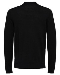 schwarzer Pullover mit einem Reißverschluß von Selected Homme