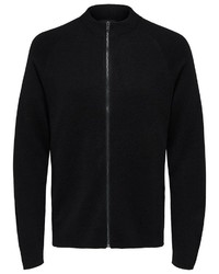 schwarzer Pullover mit einem Reißverschluß von Selected Homme