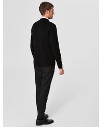 schwarzer Pullover mit einem Reißverschluß von Selected Homme