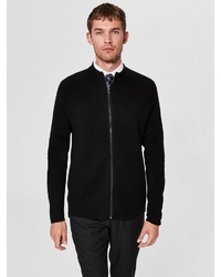 schwarzer Pullover mit einem Reißverschluß von Selected Homme