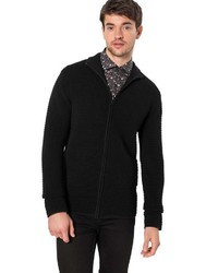 schwarzer Pullover mit einem Reißverschluß von Solid