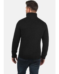 schwarzer Pullover mit einem Reißverschluß von Solid