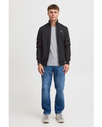 schwarzer Pullover mit einem Reißverschluß von Solid