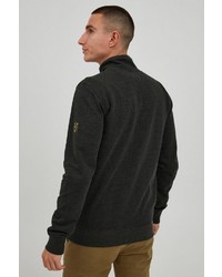 schwarzer Pullover mit einem Reißverschluß von Solid