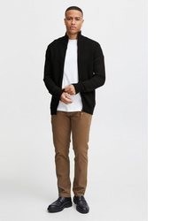 schwarzer Pullover mit einem Reißverschluß von Solid