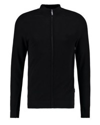 schwarzer Pullover mit einem Reißverschluß von Strellson