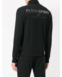 schwarzer Pullover mit einem Reißverschluß von Plein Sport