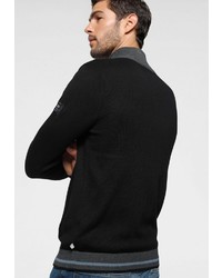 schwarzer Pullover mit einem Reißverschluß von TOM TAILOR POLO TEAM