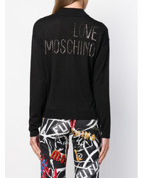 schwarzer Pullover mit einem Reißverschluß von Love Moschino