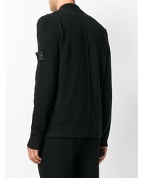 schwarzer Pullover mit einem Reißverschluß von Stone Island Shadow Project