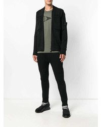 schwarzer Pullover mit einem Reißverschluß von Stone Island Shadow Project