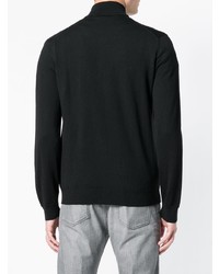 schwarzer Pullover mit einem Reißverschluß von Emporio Armani