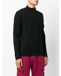 schwarzer Pullover mit einem Reißverschluß von Stone Island