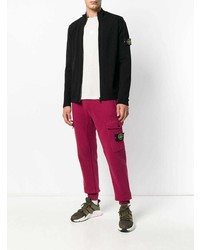 schwarzer Pullover mit einem Reißverschluß von Stone Island