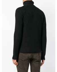 schwarzer Pullover mit einem Reißverschluß von Nuur