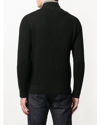 schwarzer Pullover mit einem Reißverschluß von Z Zegna