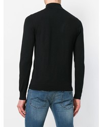 schwarzer Pullover mit einem Reißverschluß von Emporio Armani