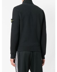 schwarzer Pullover mit einem Reißverschluß von Stone Island