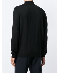 schwarzer Pullover mit einem Reißverschluß von BOSS HUGO BOSS