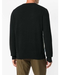 schwarzer Pullover mit einem Rundhalsausschnitt mit Argyle-Muster von Ballantyne