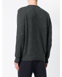schwarzer Pullover mit einem Rundhalsausschnitt mit Argyle-Muster von Eleventy