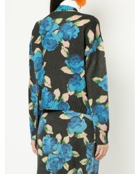 schwarzer Pullover mit einem Rundhalsausschnitt mit Blumenmuster von MSGM