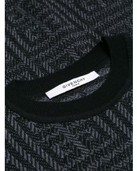 schwarzer Pullover mit einem Rundhalsausschnitt mit geometrischem Muster von Givenchy