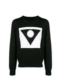 schwarzer Pullover mit einem Rundhalsausschnitt mit geometrischem Muster von Maison Margiela
