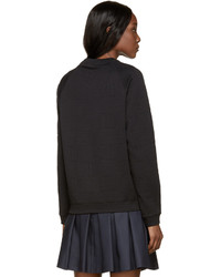 schwarzer Pullover mit einem Rundhalsausschnitt mit Reliefmuster von Kenzo