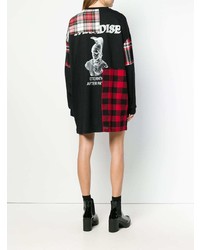 schwarzer Pullover mit einem Rundhalsausschnitt mit Schottenmuster von McQ Alexander McQueen