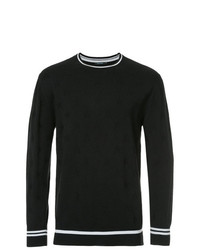 schwarzer Pullover mit einem Rundhalsausschnitt mit Sternenmuster von GUILD PRIME