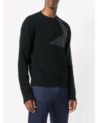 schwarzer Pullover mit einem Rundhalsausschnitt mit Sternenmuster von Valentino